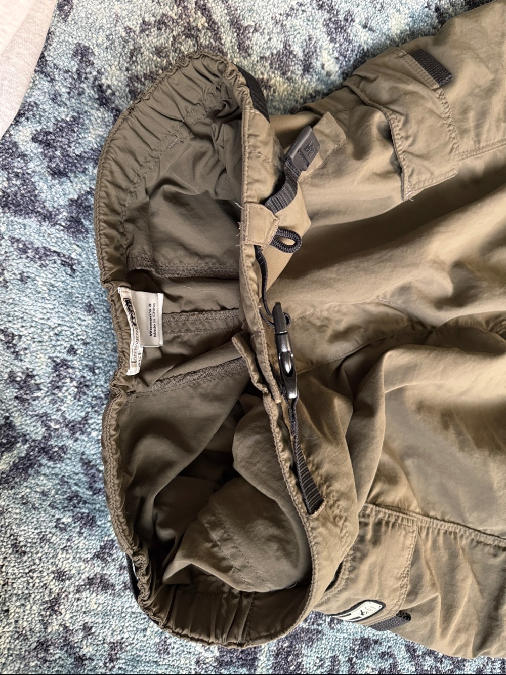 Women’s Olive Cargo Pants with Built-In Belt - Picture 7 of 7